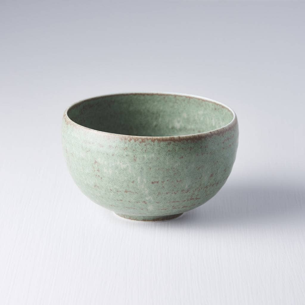 Japanese Green Fade U-Shape Rounded Bowl 13D 7.5H Porcelain