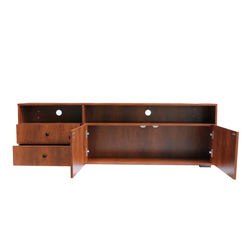 Modern Style Multi-storage Dark Brown TV Cabinet