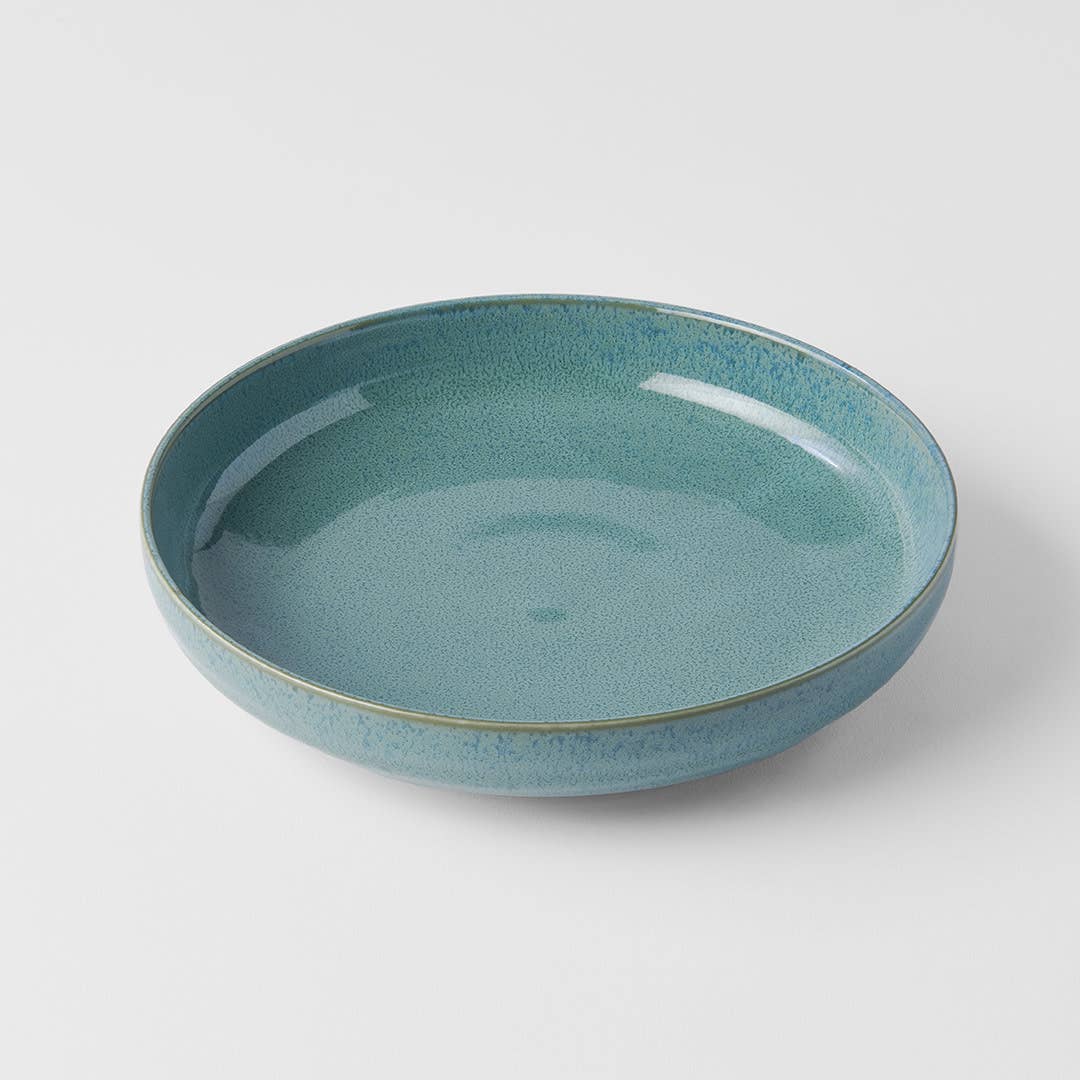 Japanese green low rim bowl