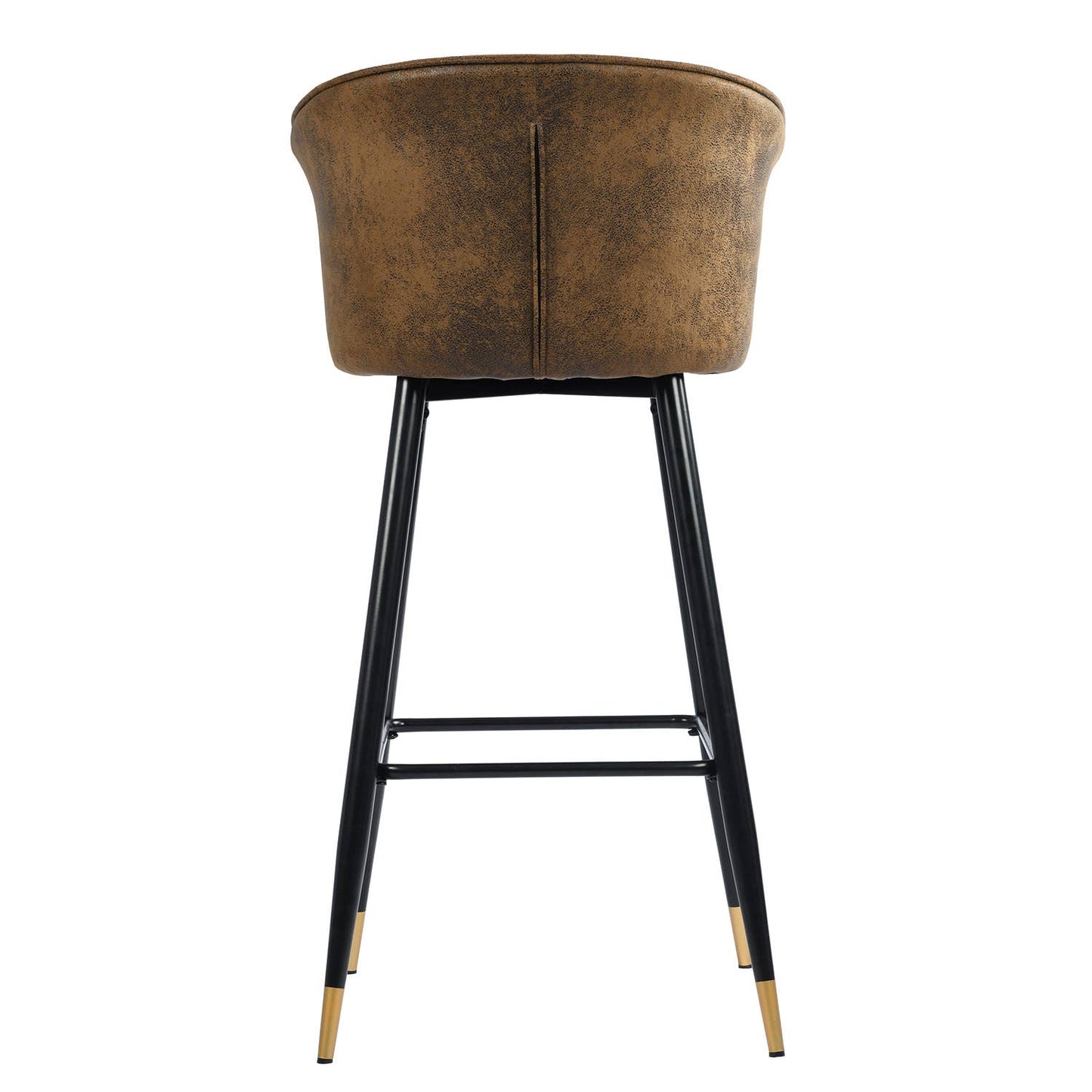 Pair of 30'' Counter & Bar Stools Vintage Brown Suede Fabric