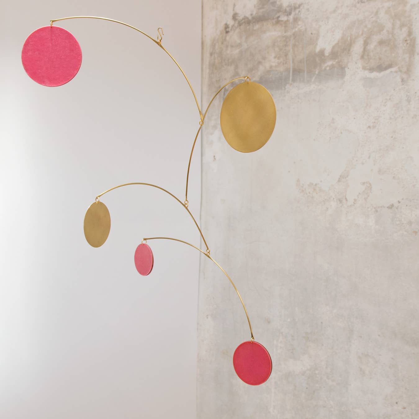 Kinetic Mobile Circle Handmade with Brass and Recycled Paper