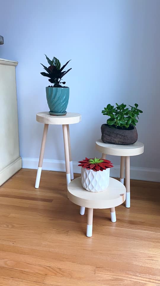 Modern Accent Stool, Plant Stool